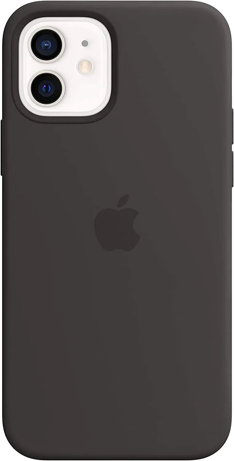 Apple Silicone Case with MagSafe for iPhone 12 Pro Max, Color: Black