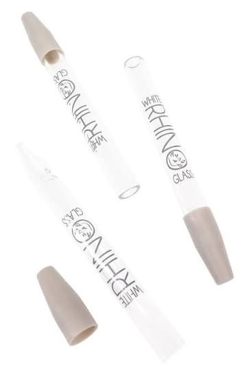 White Rhino Quartz Dab Straw w/ Silicone Cap