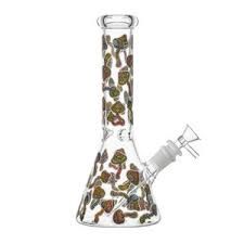 10" Water Pipe Floral or Mushroom Design Water Pipe