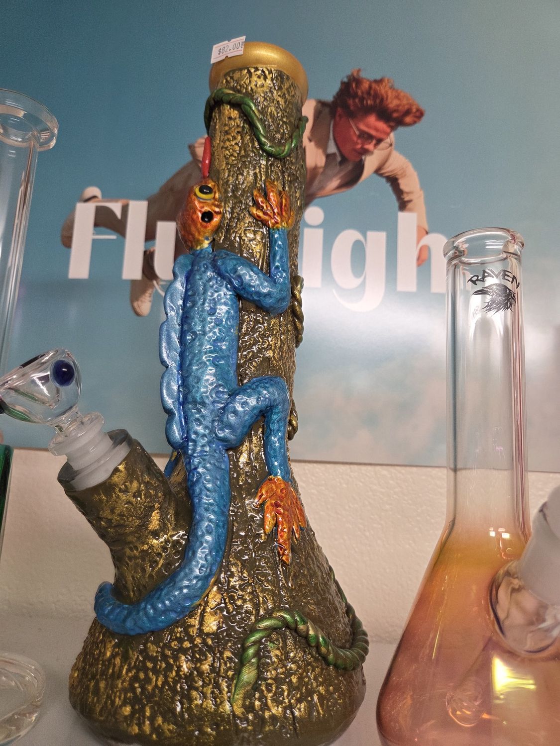 hand painted lizard water pipe hand painted lizard water pipe