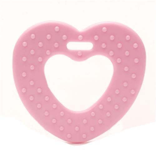 Bijtring hart roze