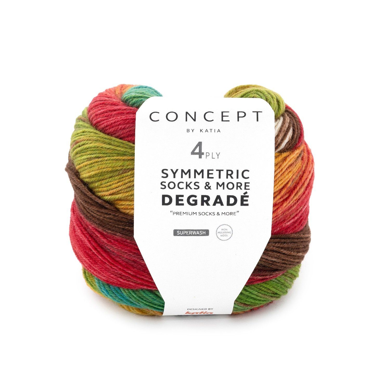 Degradé sym socks | 85 Bruin-Rood-Groen-Blauw-Geel