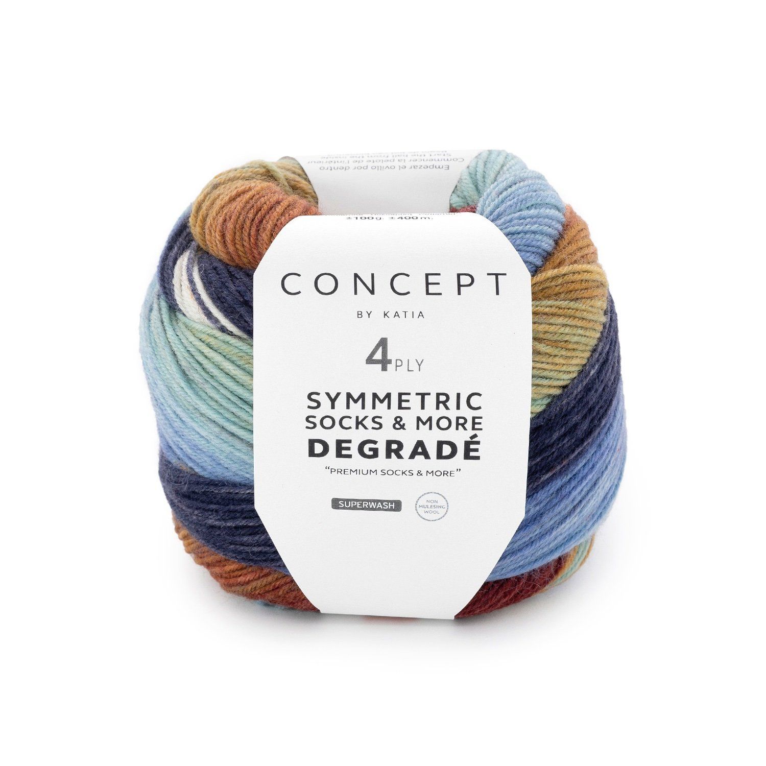 Degradé sym socks | 80 Blauw-Oker-Wijn rood