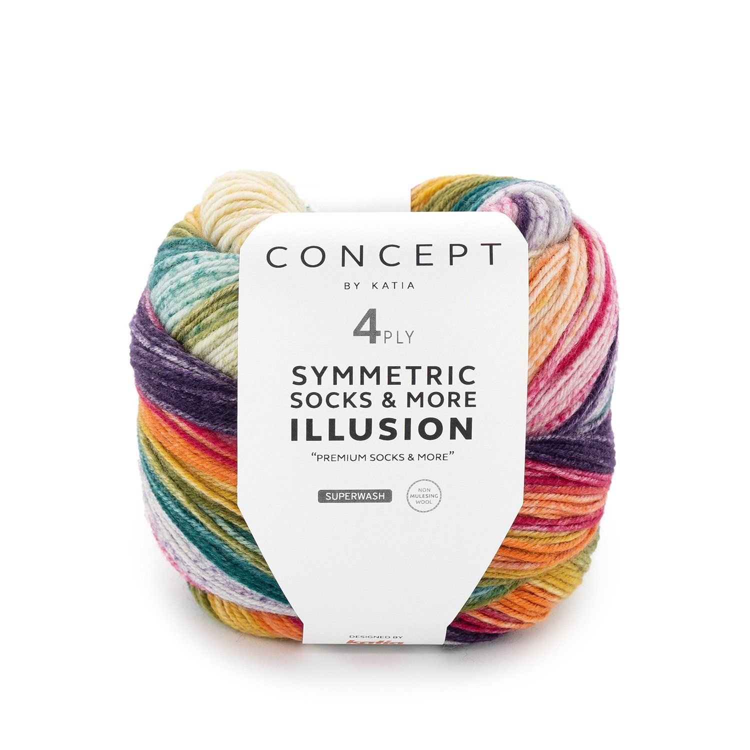 Illusion sym socks | 71 Paars-Rood-Oranje-Groen-Olieverf