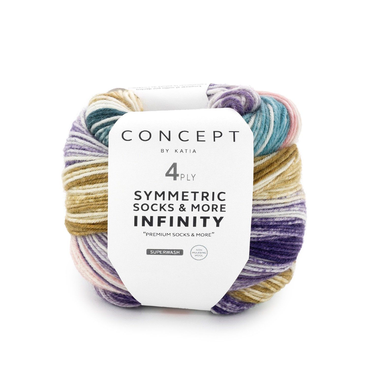 Infinity sym socks | 93 Oker-Paars-Kauwgom roze-Water blauw