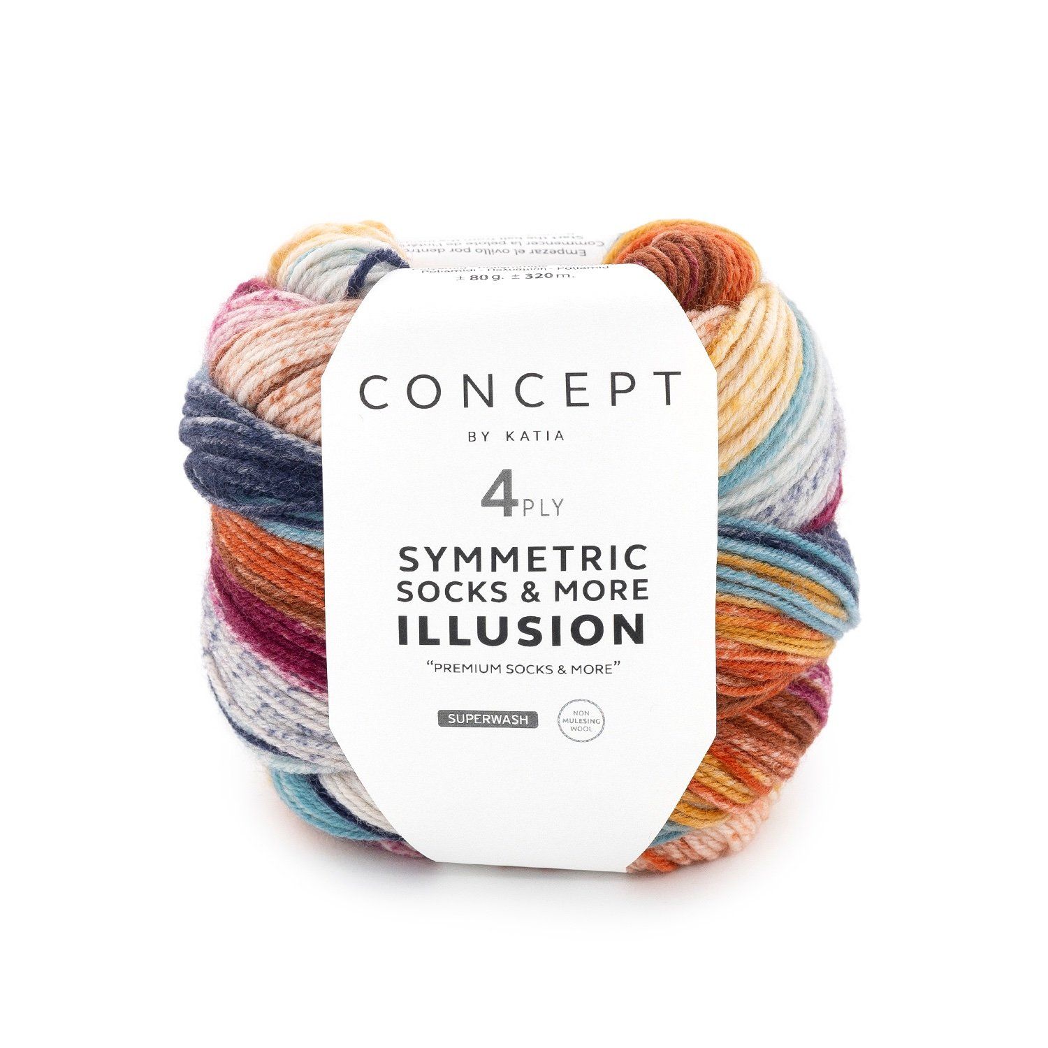 Illusion sym socks | 72 Blauw-Oker-Rood-Roest bruin