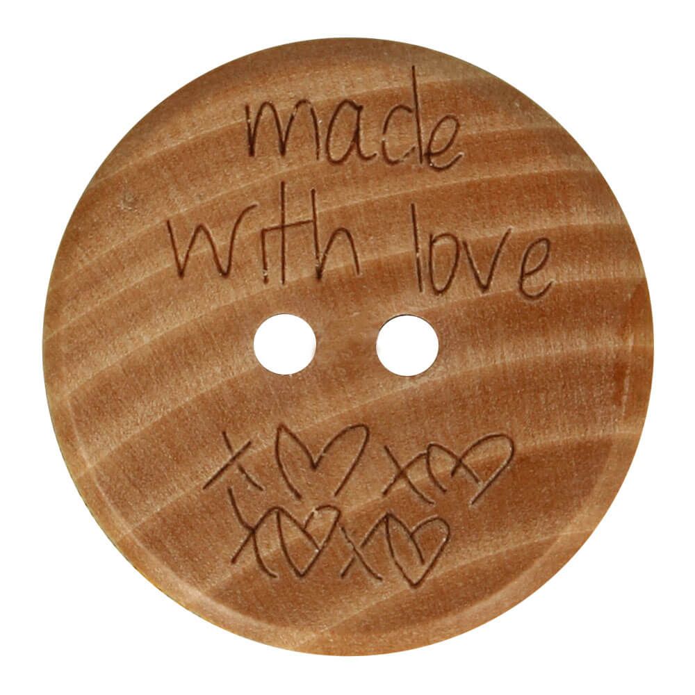 Knoop hout made with love maat 20