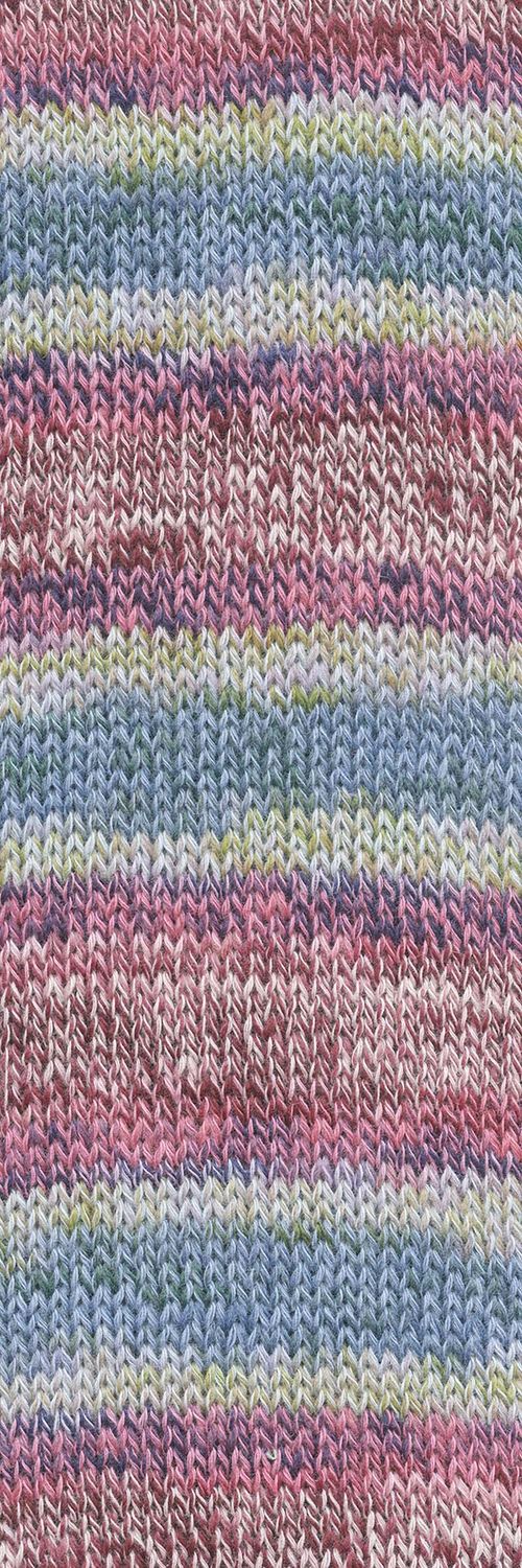 Lang Yarns Footprints | 0014 blauw, wijn, rose