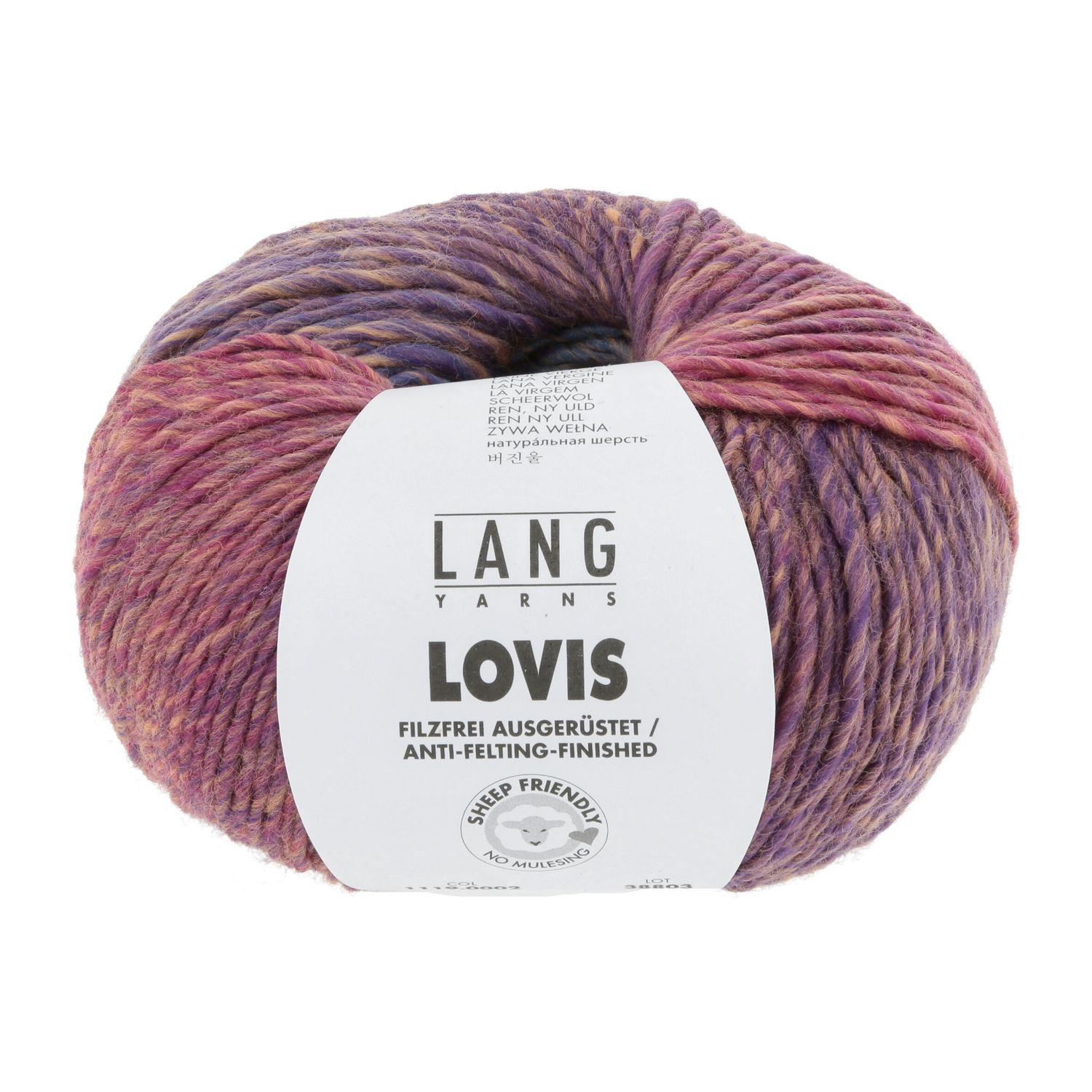 Lang Yarns Lovis | 0002 fuchsia/blauw/oranje