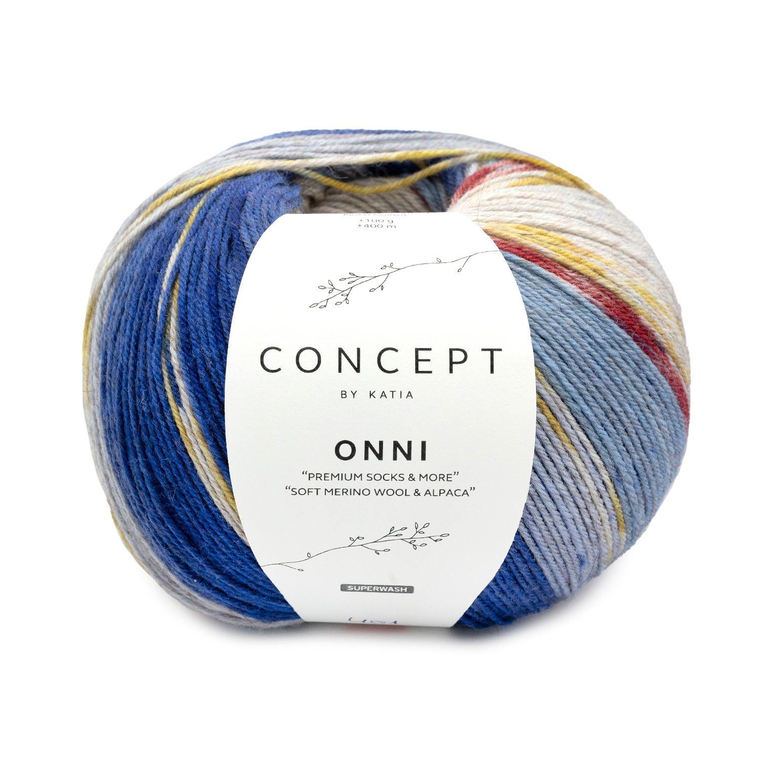 Katia Onni Socks | 401 Grijs-Blauw-Bordeauxrood