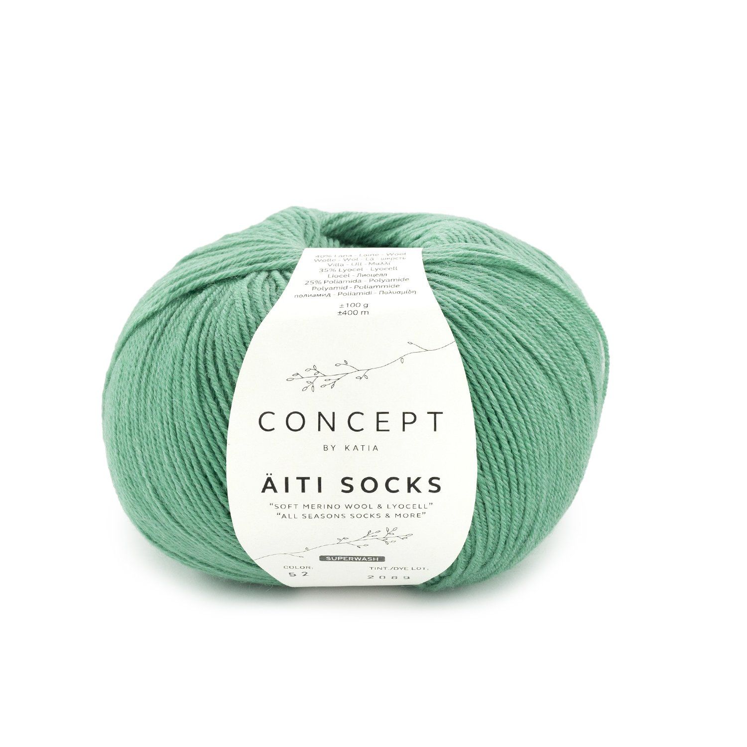 Katia Äiti Socks &amp;More | 52 Smaragd groen
