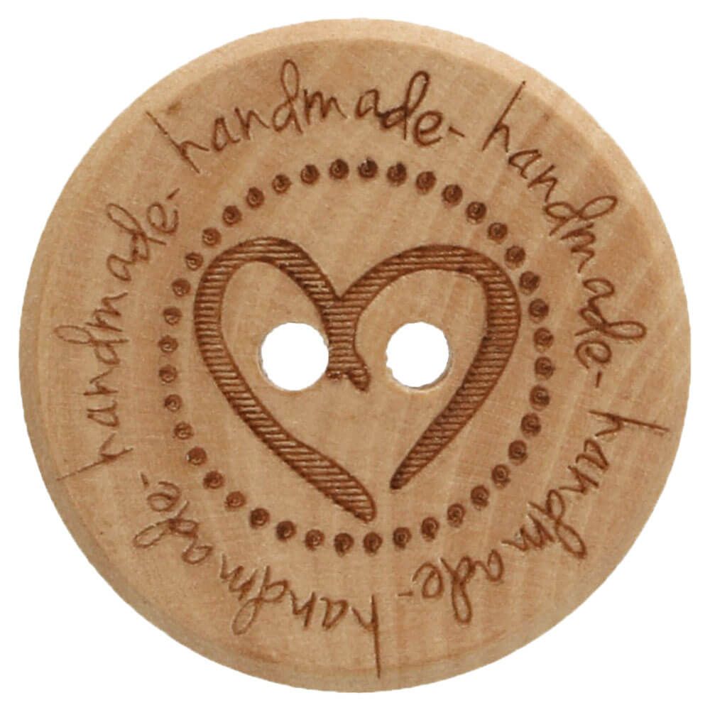 Knoop hout met hart maat 20