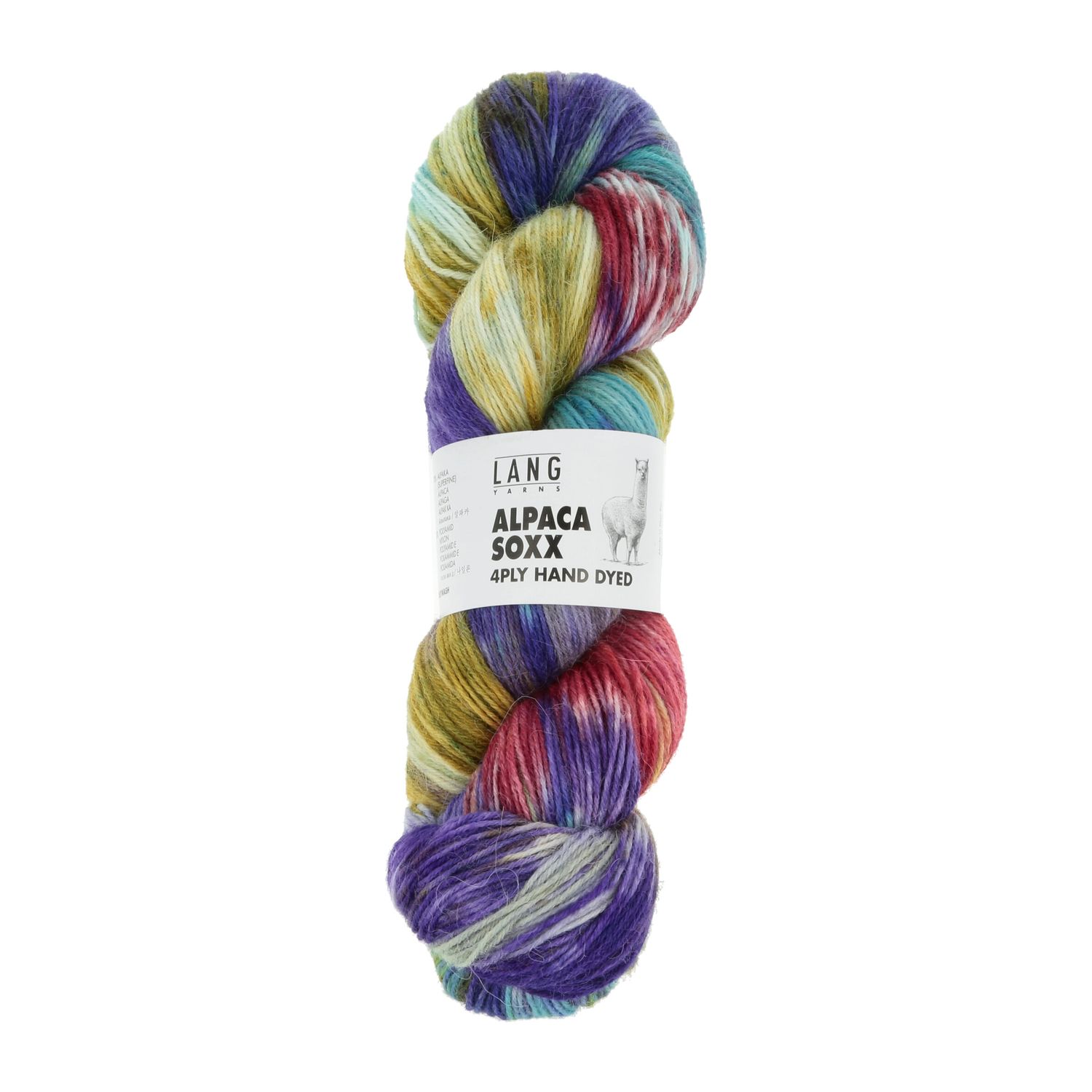 Lang Yarns Alpaca Soxx Hand | 0004 lila/mosterd/turquoise
