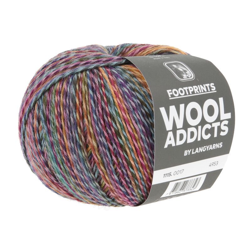 Lang Yarns Footprints | 0017 berry, groen, blauw
