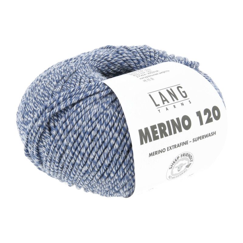 Lang Yarns Merino 120 | 0153 marine-wit