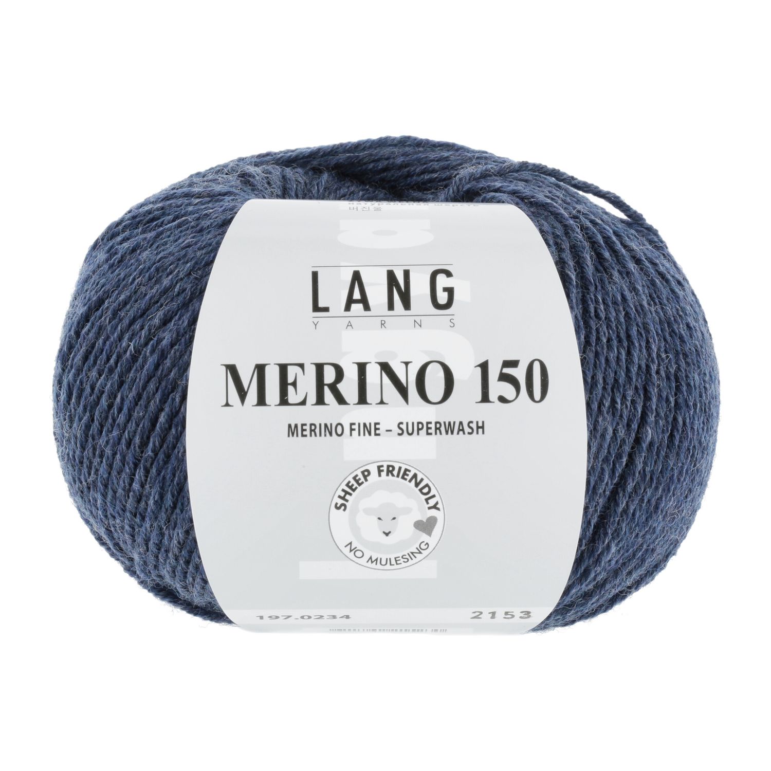 Lang Yarns Merino 150 | 0234 donker jeans melange