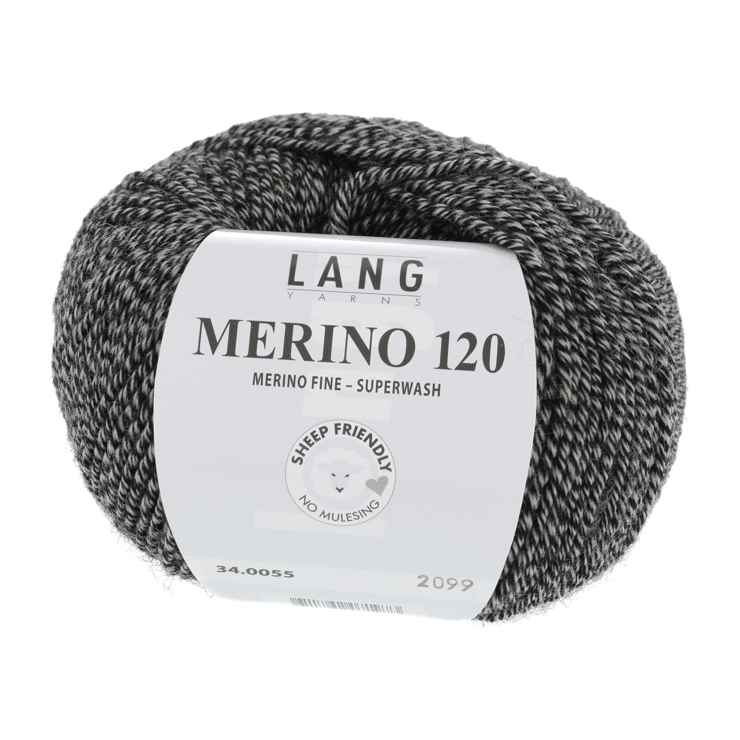 Lang Yarns Merino 120 | 0055 zwart/beige mouline