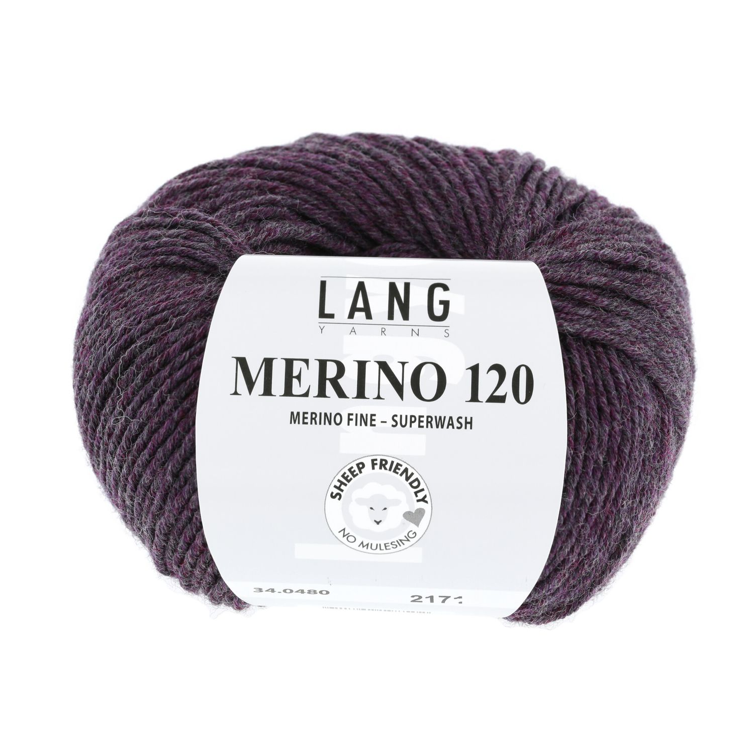 Lang Yarns Merino 120 | 0480 aubergine melange