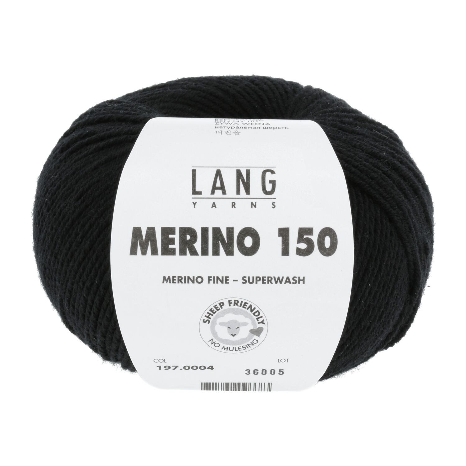 Lang Yarns Merino 150 | 0004 zwart