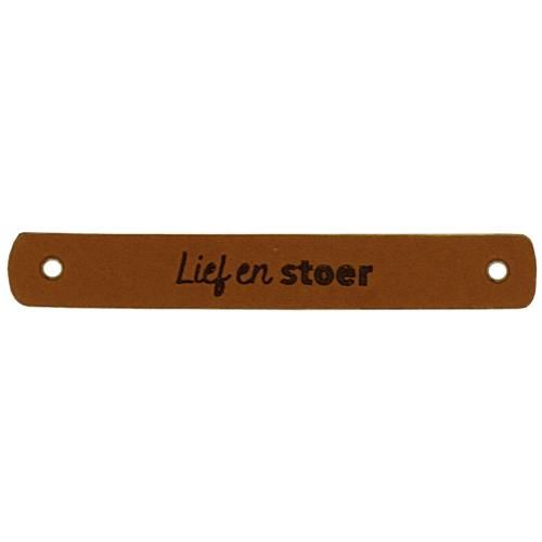 Leren Label Lief en Stoer 7 x 1 cm (2st)