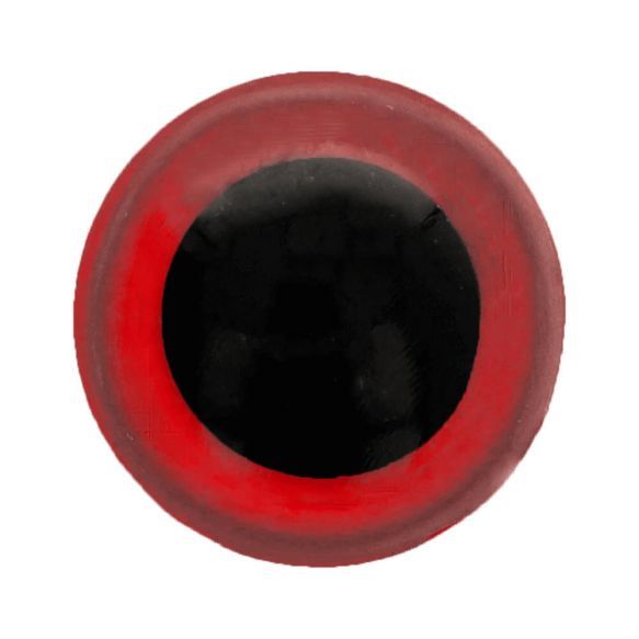 Oog tweekleurig rood-zwart 12mm