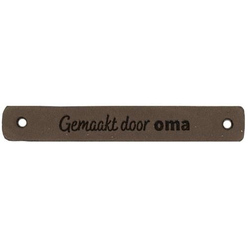 Leren Label Gemaakt door Oma 7 x 1 cm (2st) -1