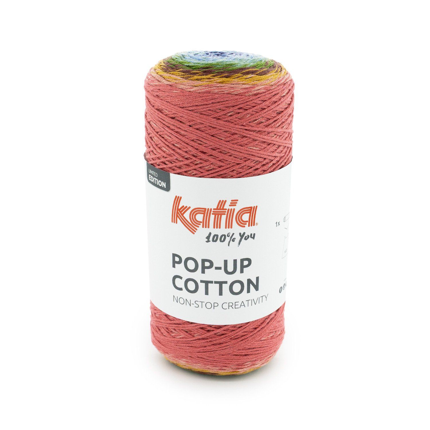 Pop-up cotton | 304 Blauw-Groen-Rood-Bruin