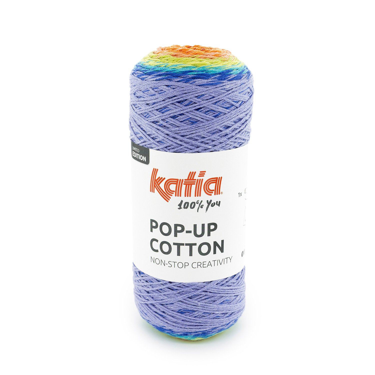 Pop-up cotton | 303 Blauw-Rood-Oranje-Geel