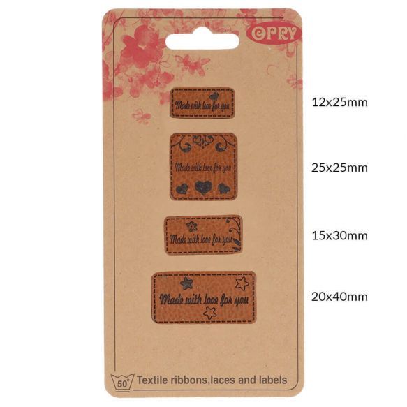 Skai-leren labels made with love for you