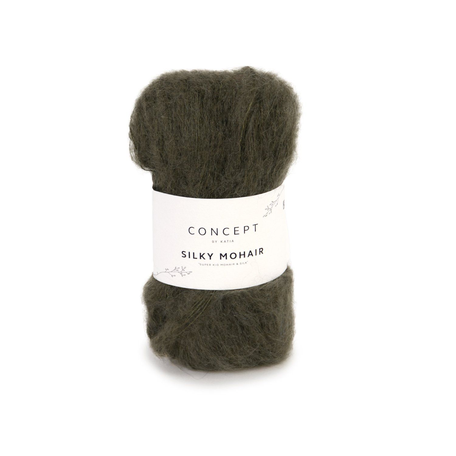 Silky mohair | 121 militair groen
