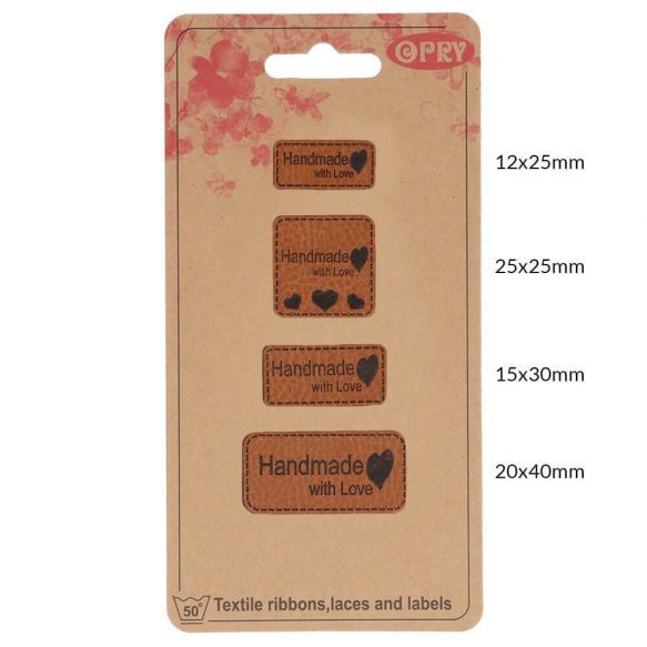 Skai-leren labels handmade with love