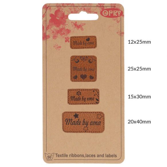 Skai-leren labels made by oma