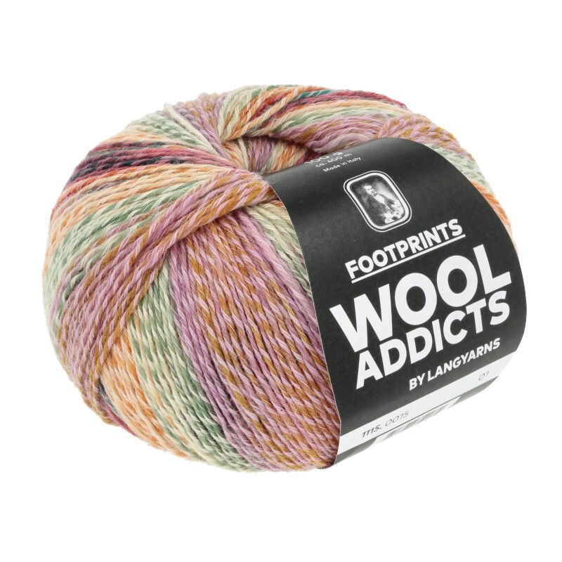 Lang Yarns Footprints | 0015 oranje, lila, groen