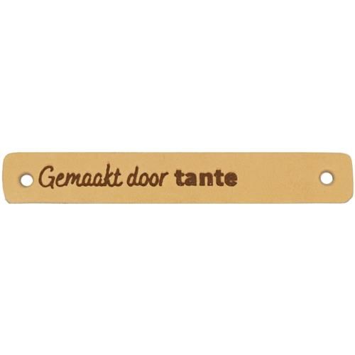 Leren Label Gemaakt door Tante 7 x 1 cm (2st)