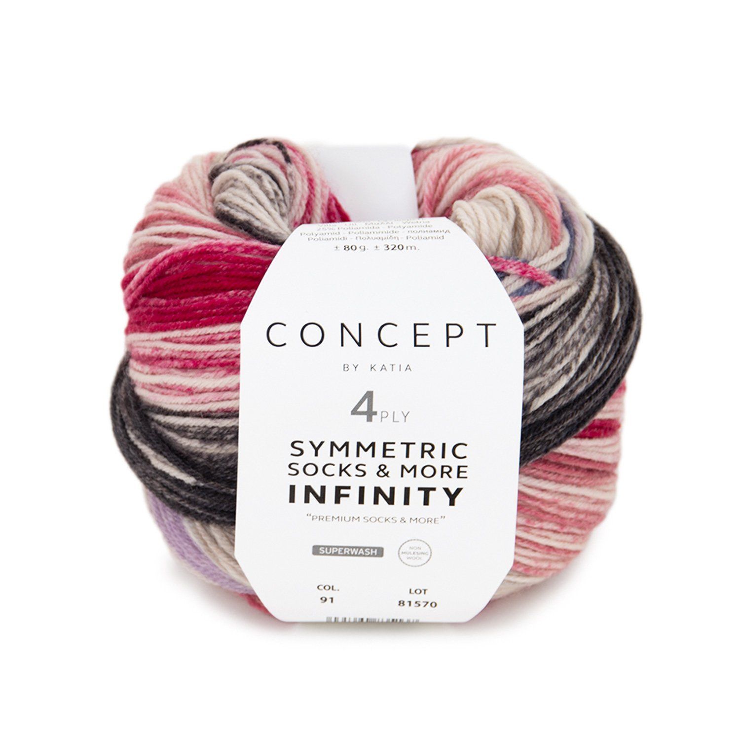 Infinity sym socks | 91 Bruin-Fuchsia-Paars