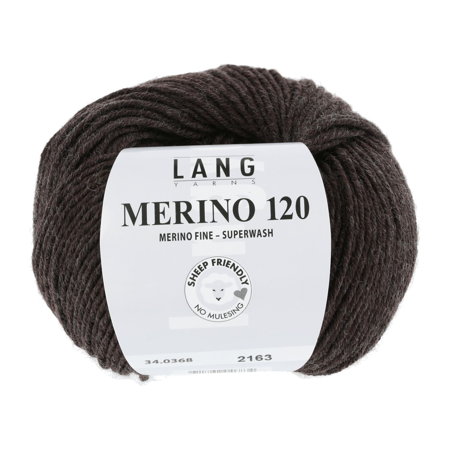 Lang Yarns Merino 120 | 0368 donkerbruin melange