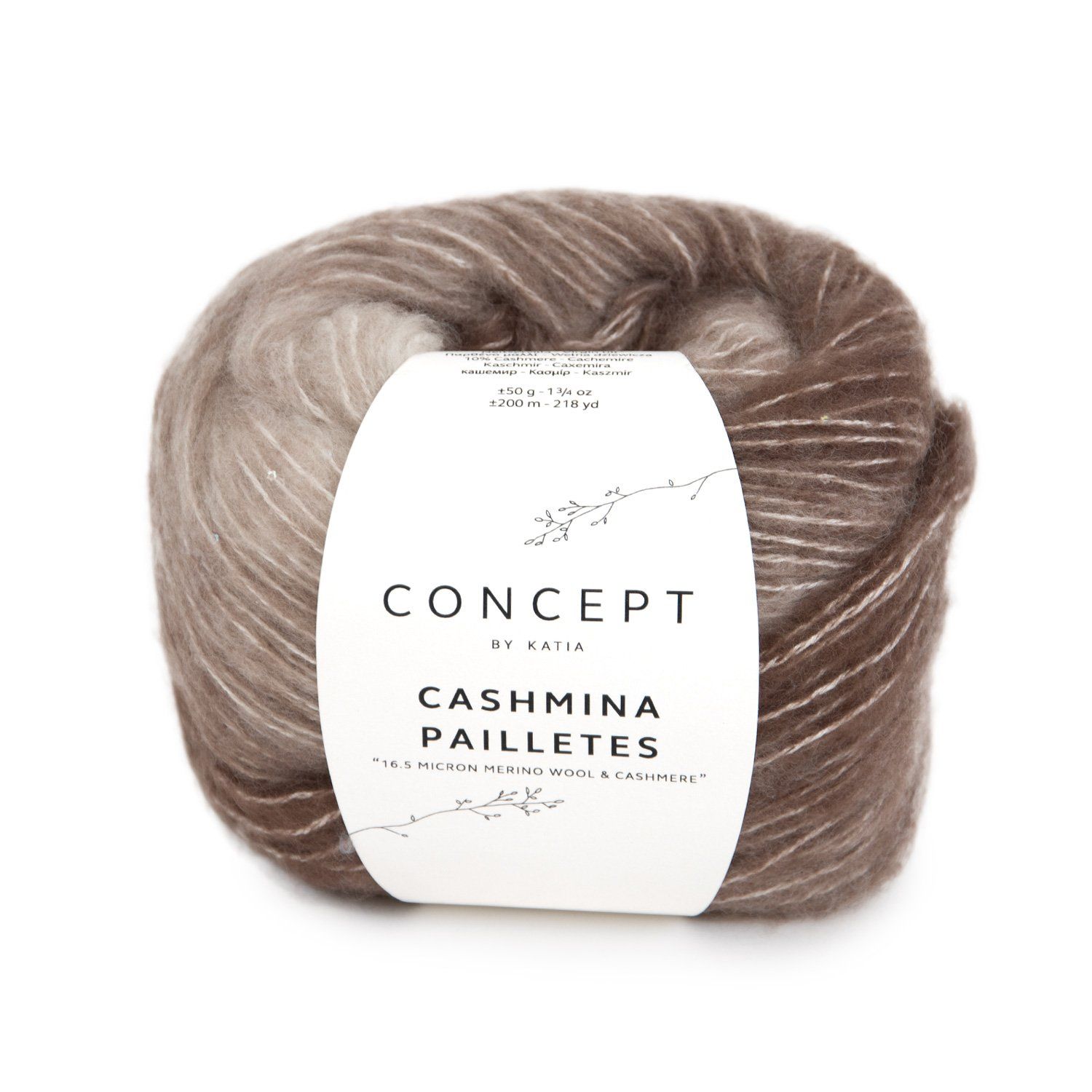 Katia  Cashmina pailletes | 100 Beige bruin