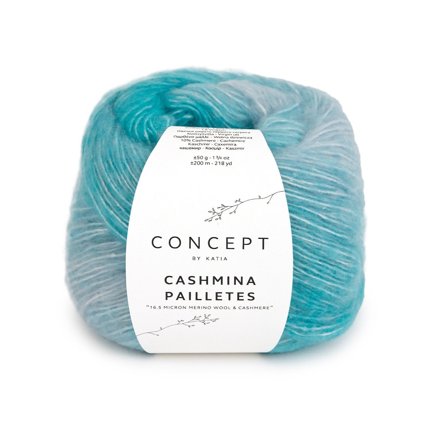 Katia Cashmina pailletes | 104 Water blauw-Turquoise
