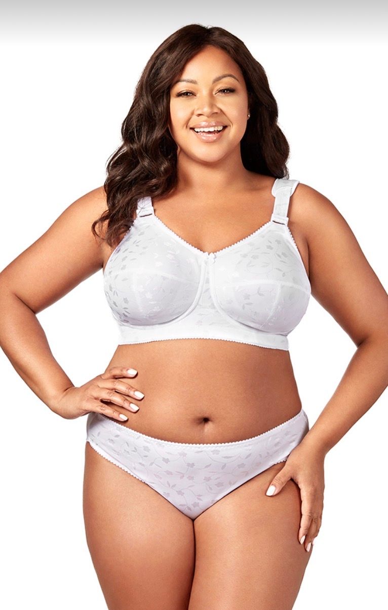 1305 Elila Jacquard Softcup Wirefree Bra White