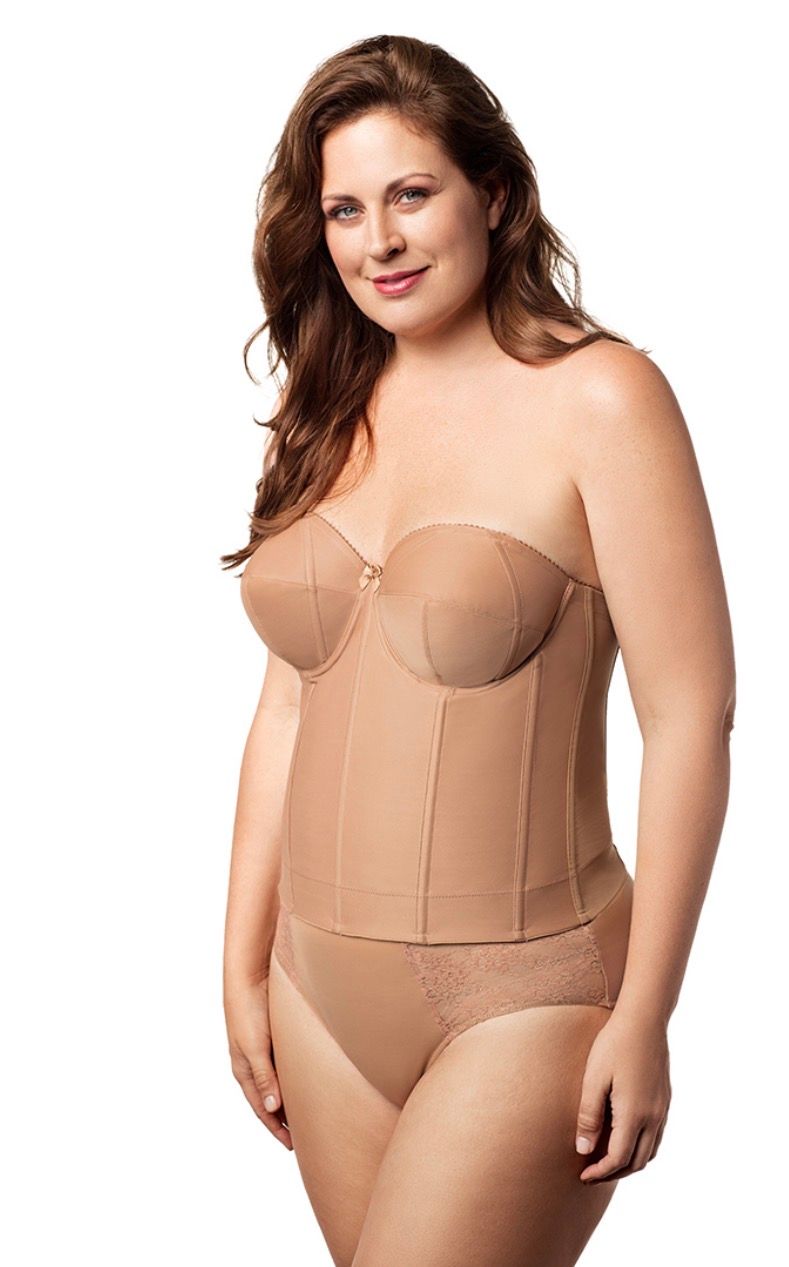 6421 Elila Strapless Longline Bra Nude/Mocha