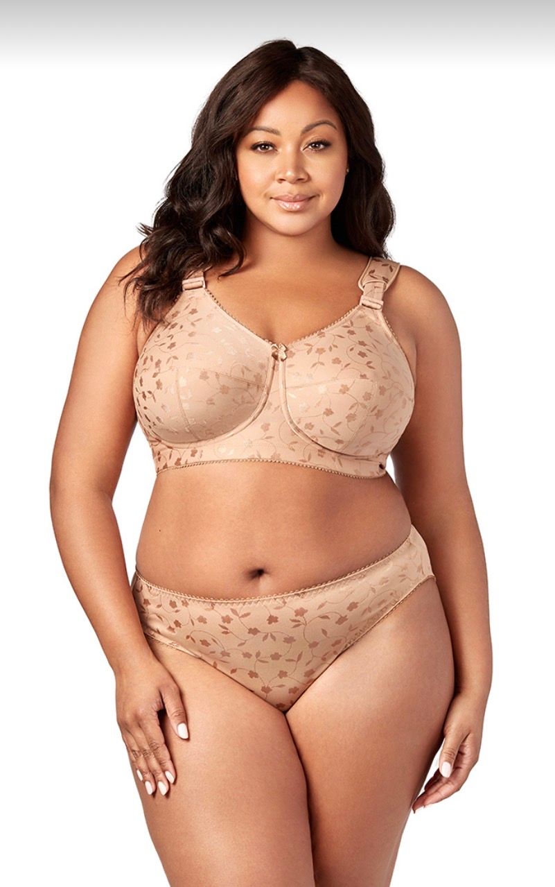 1305 Elila Jacquard Softcup Wirefree Bra Mocha