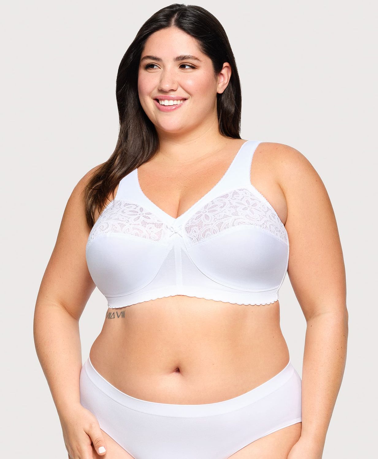 1001 Glamorise MagicLift Cotton Wirefree Support Bra White