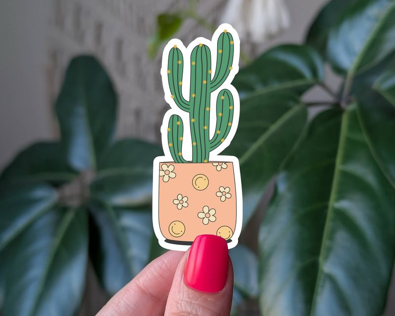 Potted Cactus - Vinyl Sticker | 3"