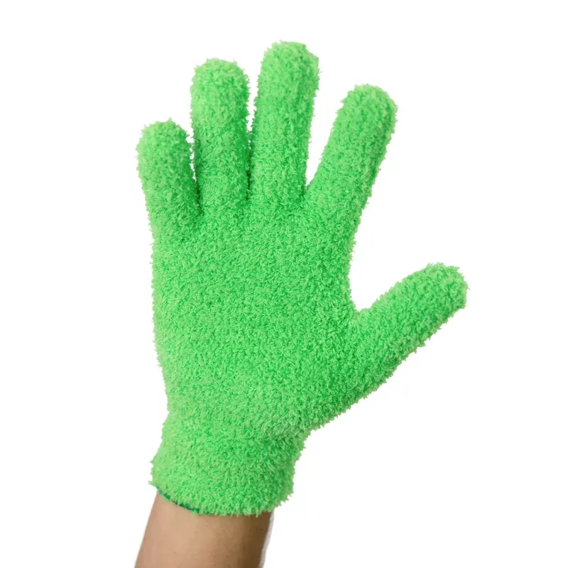 Microfiber Gloves, Colour: Green