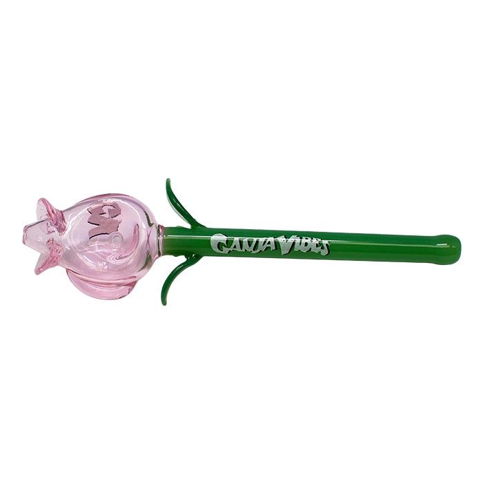 Pink Rose Glass Pipe 7inches Pink Rose Glass Pipe 7inches