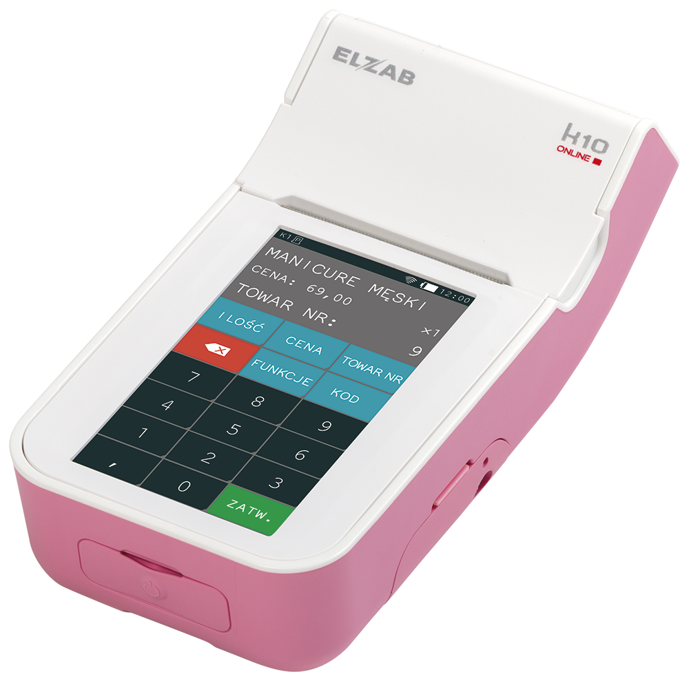 Kasa fiskalna ELZAB K10 ONLINE biała-róż