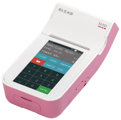 Kasa fiskalna ELZAB K10 ONLINE biała-róż