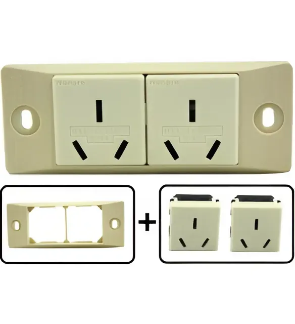 Type I Electrical Receptacle Outlet for Australia & New Zealand, With Face Plate