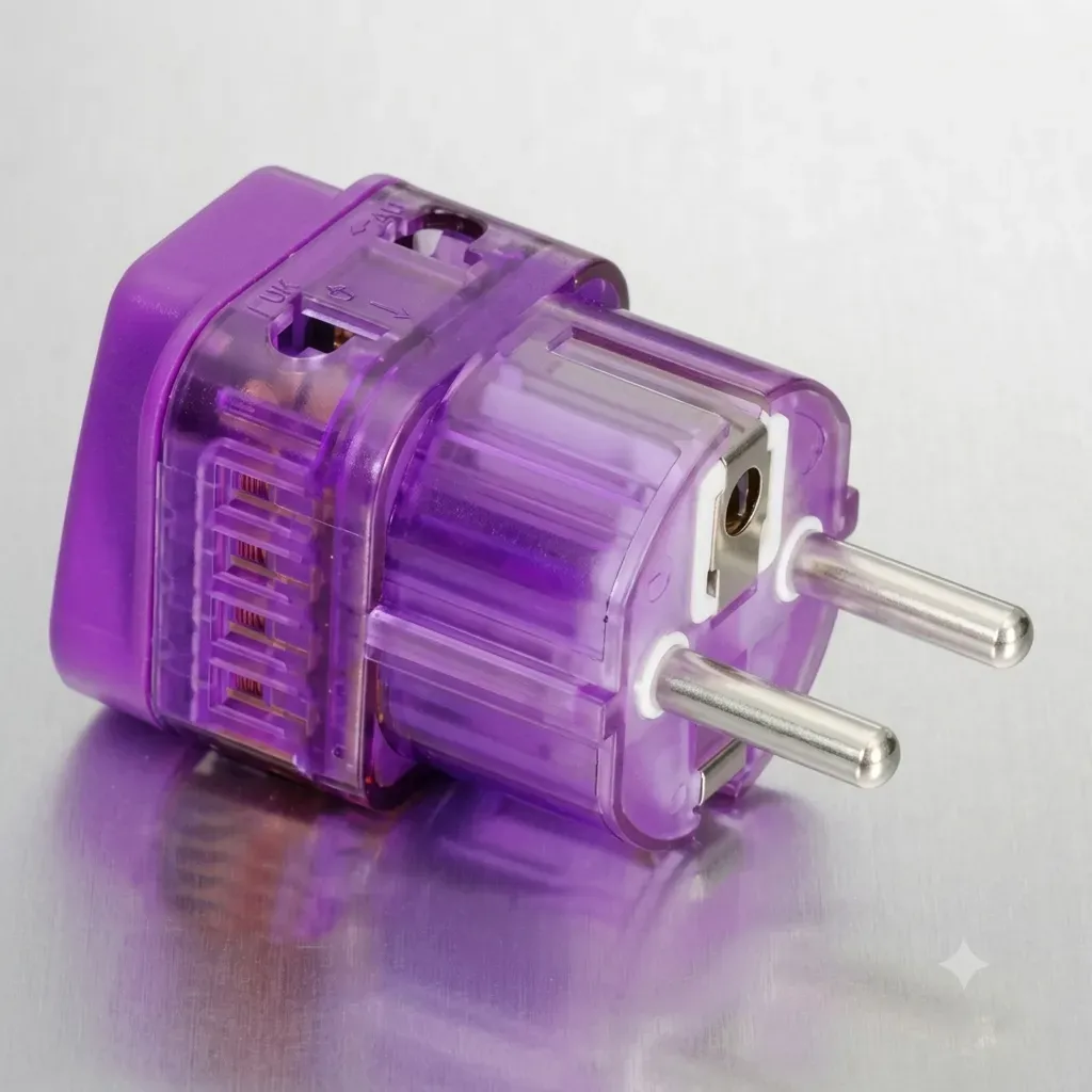 European Grounded Schuko 2 in 1 Travel Power Plug Adapter