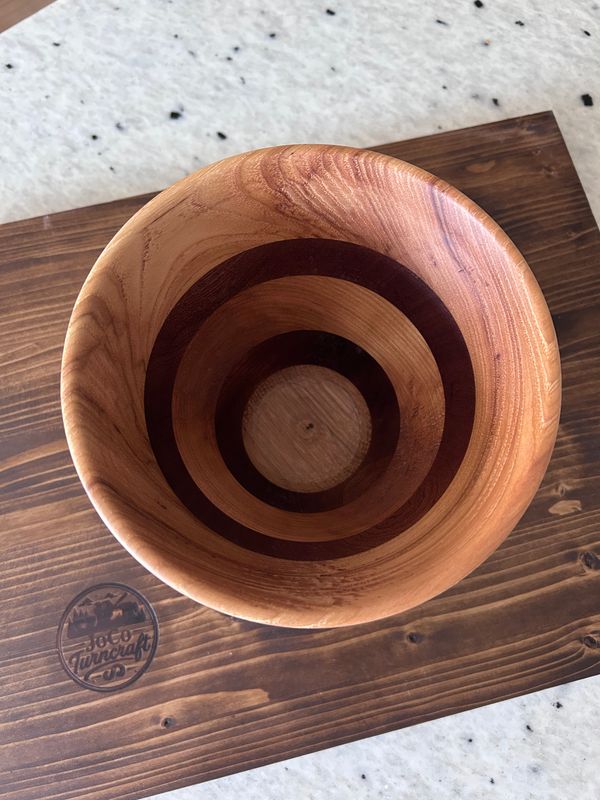 Hand-Turned Segmented Multi-Wood Pedestal Bowl